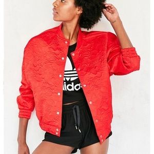 Red Adidas Floral Bomber Jacket